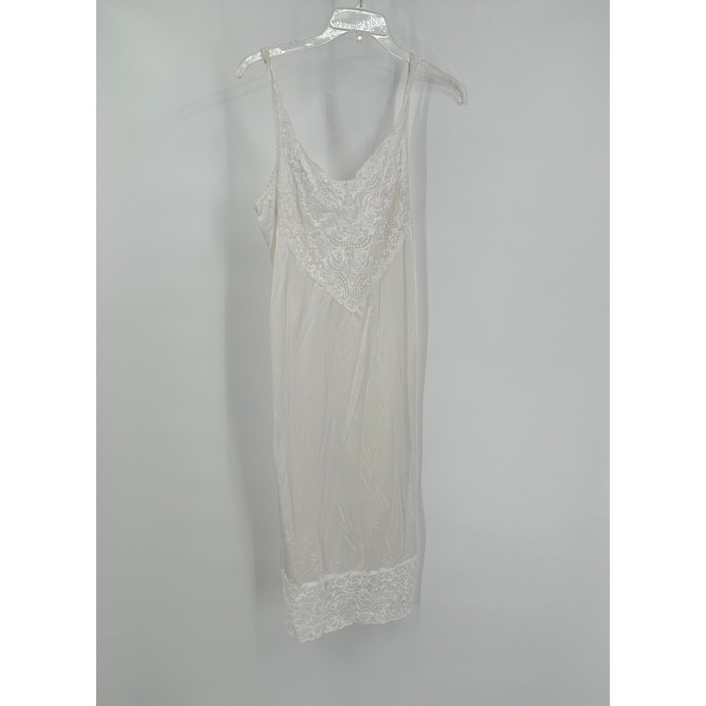 Vanity Fair Womens Vintage‎ White Lace Trim Slip Dress Size 36 Lingerie Coquette